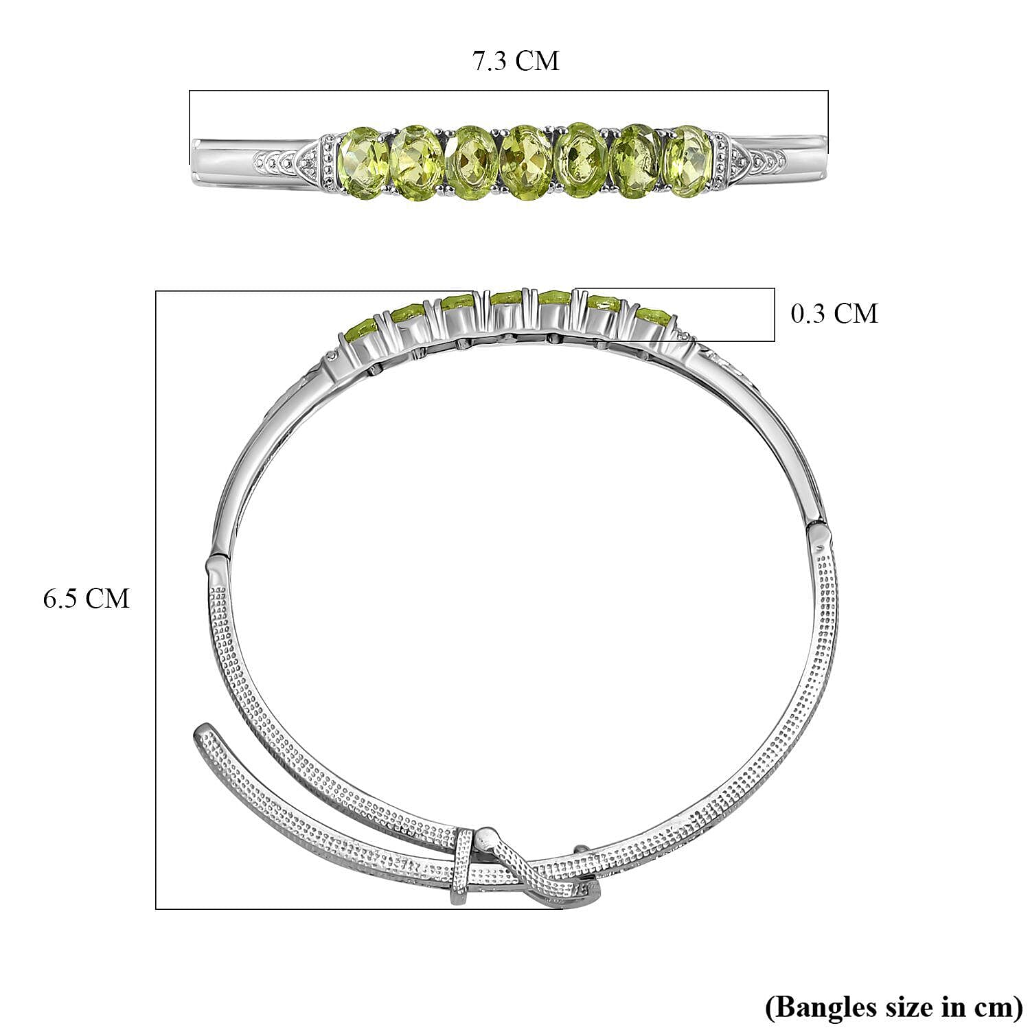 Peridot Adjustable Buckle Bangle (Size - 6.5-8 ) 7308519 5