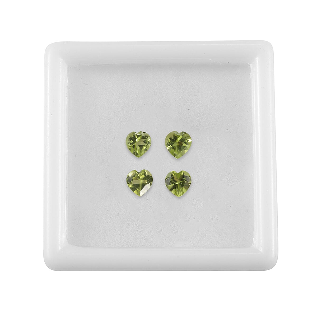 Set of 4 Peridot Loose Gemstones in Heart Shape (4.0mm) 7763295 3
