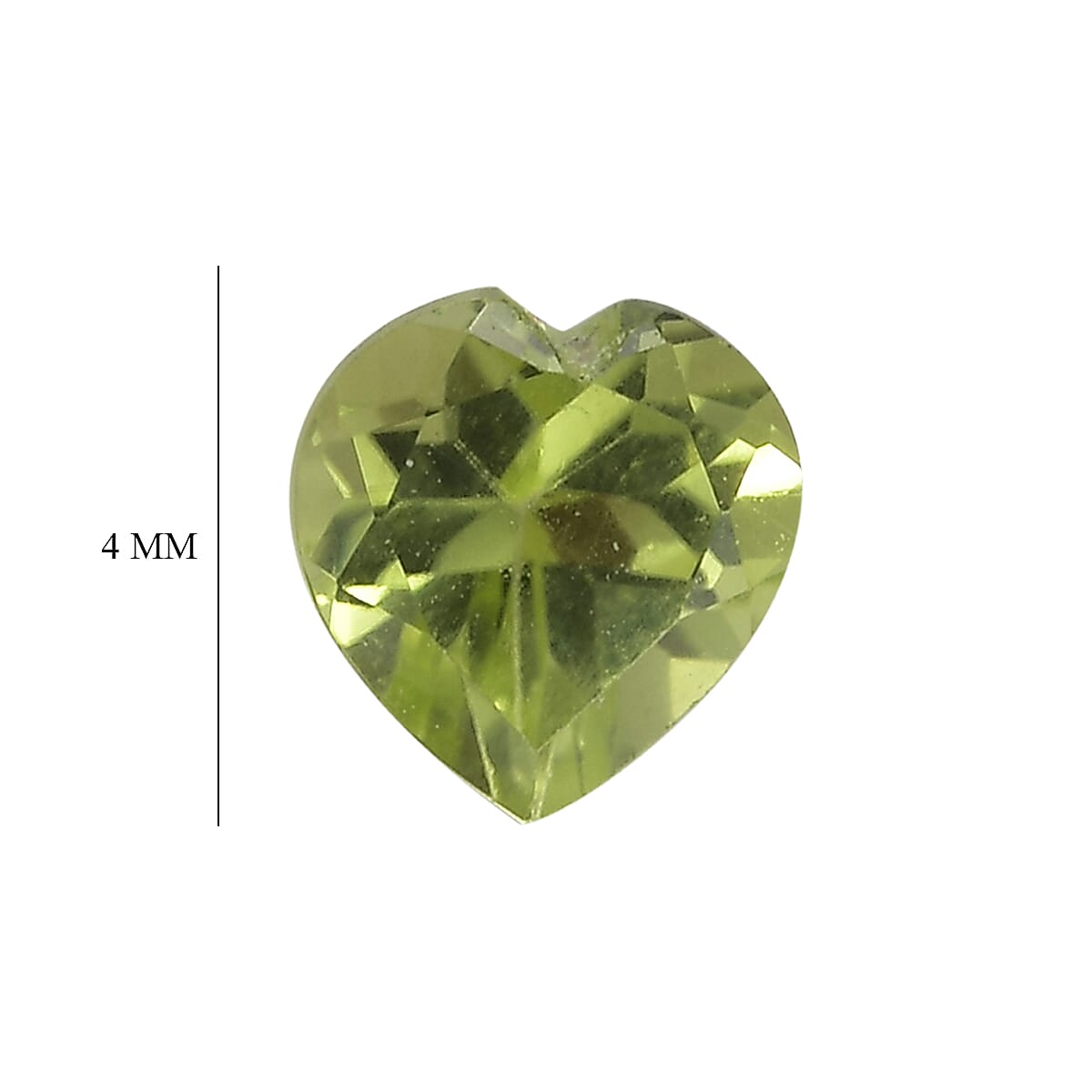 Set of 4 Peridot Loose Gemstones in Heart Shape (4.0mm) 7763295 4