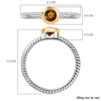 Peridot, Madeira Citrine & African Ruby Stackable Ring in Yellow Gold Plated & Platinum Overlay Sterling Silver, Silver Wt. 5.86 Gms.