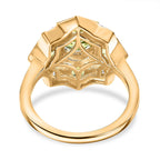 Peridot ,  Moissanite  Cluster Ring  Sterling Silver 2.95 ct,  Silver Wt. 6 Gms  2.714  Ct.