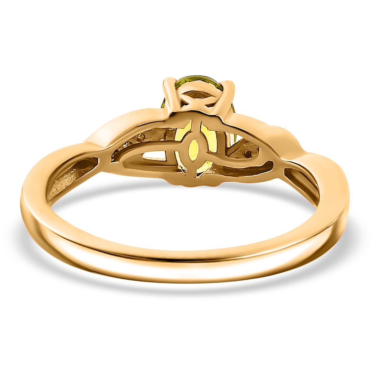 Peridot, Moissanite Solitaire Ring in 18K Yellow Gold Vermeil Plated Sterling Silver 7847451 4