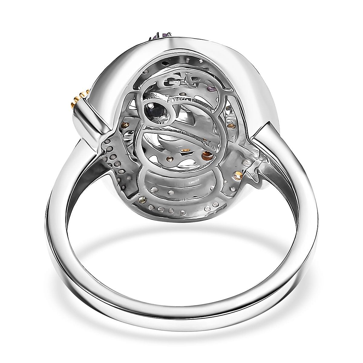 GP Celestial Collection - Peridot &amp; Multi Gemstone Ring in 18K Vermeil Yellow Gold Plated &amp; Rhodium Overlay Sterling Silver 8039747 4