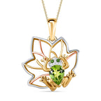 GP Italian Garden Collection - Hebei Peridot, Natural Chrome Diopside & Natural Zircon Pendant with Chain (Size 20) in Platinum, 18K Vermeil RG & YG Plated Sterling Silver 1.38 Ct, Silver Wt. 6.26 Gms