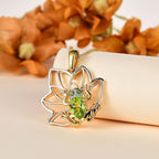 GP Italian Garden Collection - Hebei Peridot, Natural Chrome Diopside & Natural Zircon Pendant with Chain (Size 20) in Platinum, 18K Vermeil RG & YG Plated Sterling Silver 1.38 Ct, Silver Wt. 6.26 Gms