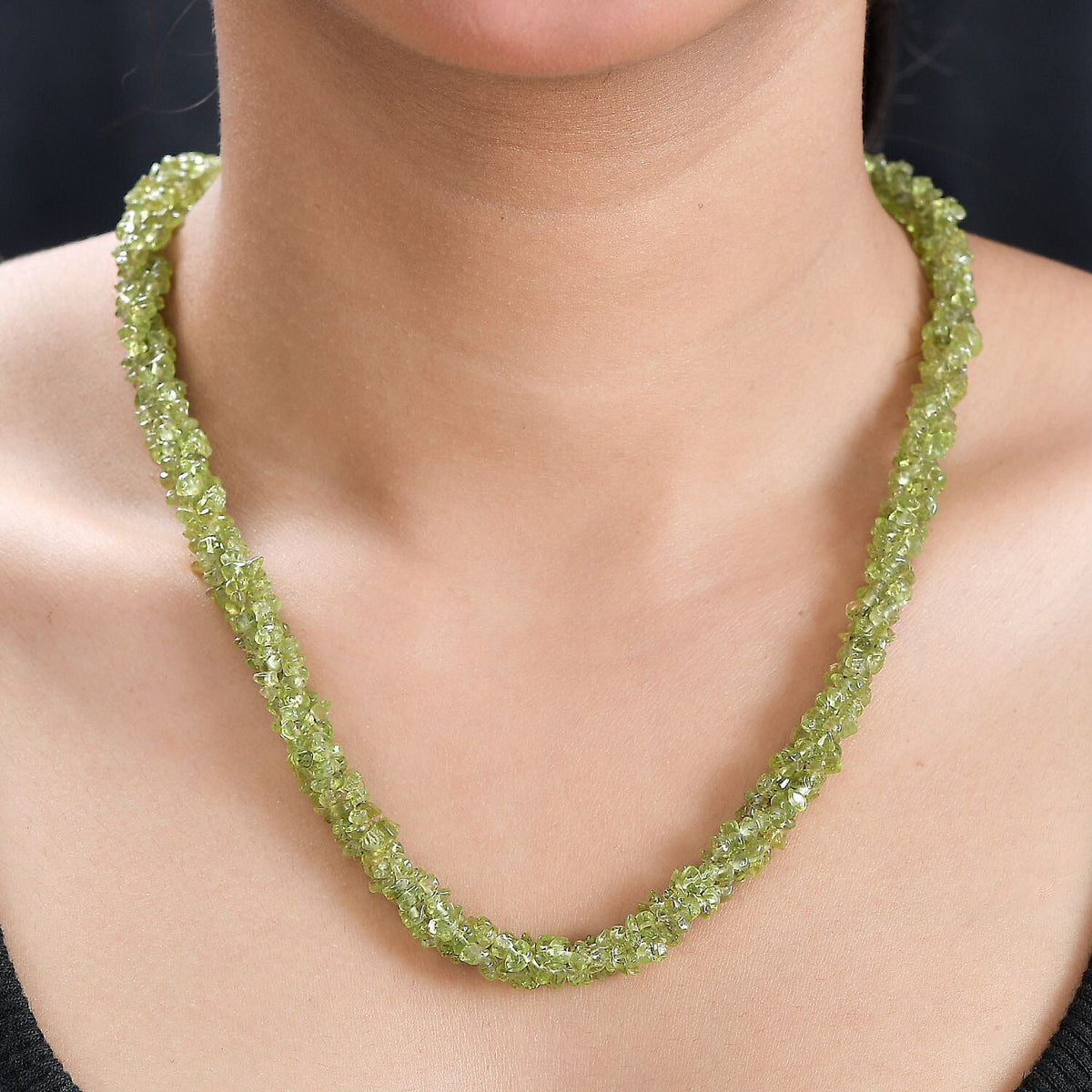 Peridot Necklace (Size - 20) in Platinum Overlay Sterling Silver 198.0 Ct. 7981501 3