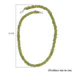 Peridot Necklace (Size - 20) in Platinum Overlay Sterling Silver 198.0 Ct.
