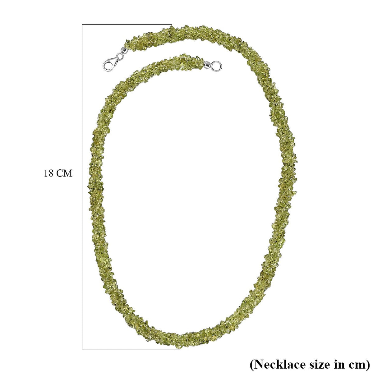 Peridot Necklace (Size - 20) in Platinum Overlay Sterling Silver 198.0 Ct. 7981501 6