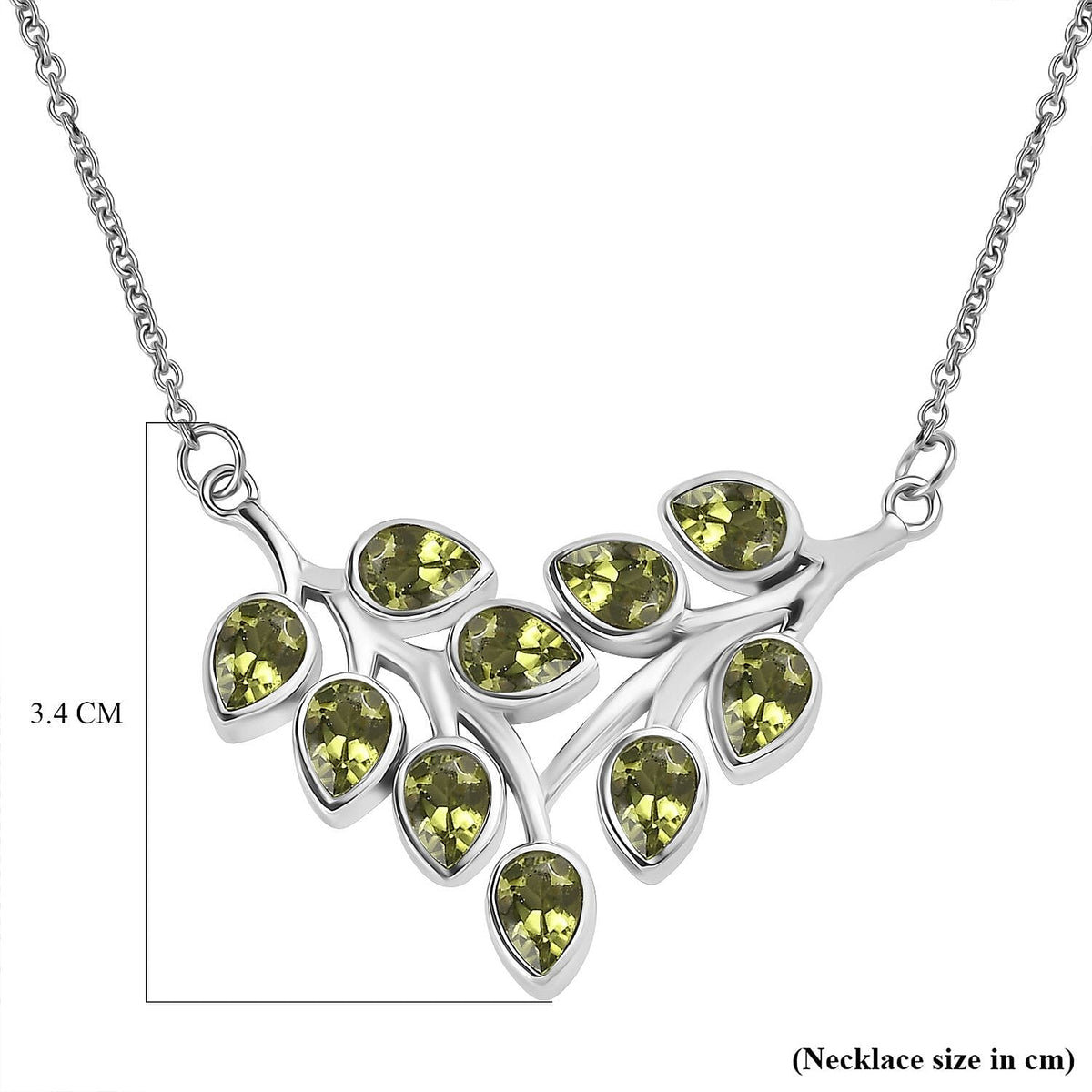 Peridot  Necklace (Size - 20) in Silver Tone 4.58 Ct. 7965628 6