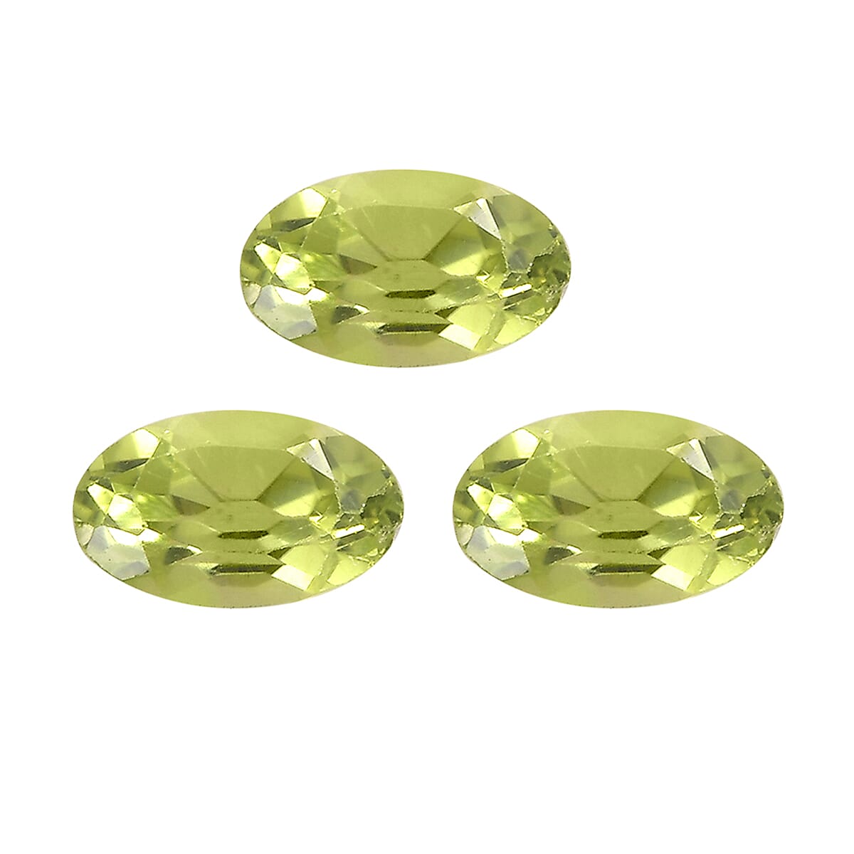Set of 3 Peridot Loose Gemstones in Oval Shape  0.62 Ct. (5x3mm) 8070552 0
