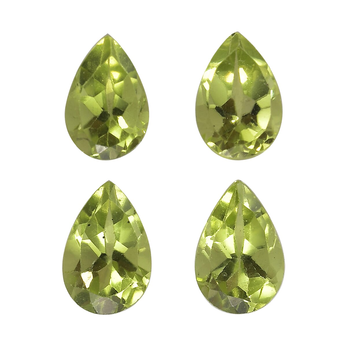 Set of 4 Peridot Loose Gemstones in Pear Shape (6x4mm) 7763299 0