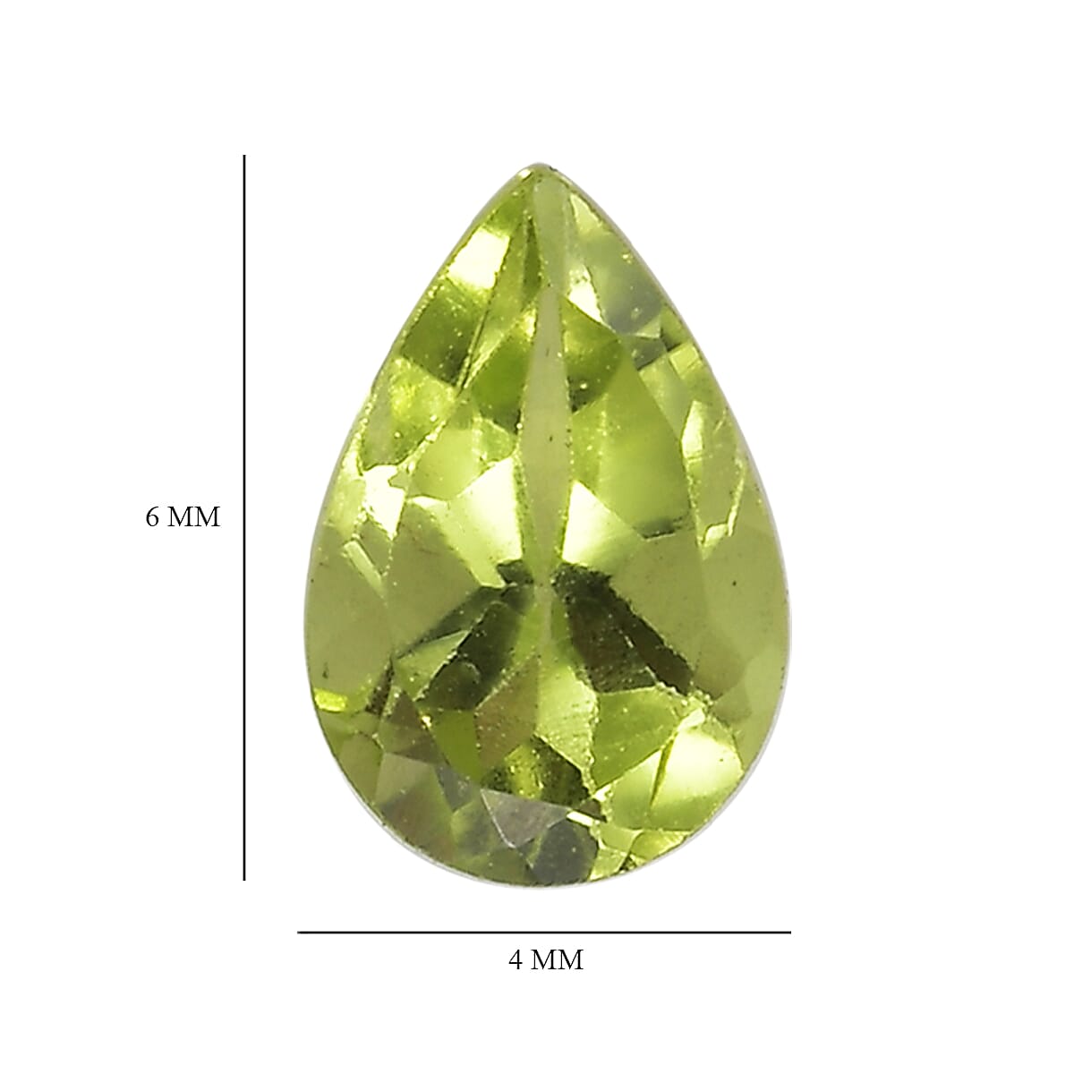 Set of 4 Peridot Loose Gemstones in Pear Shape (6x4mm) 7763299 4