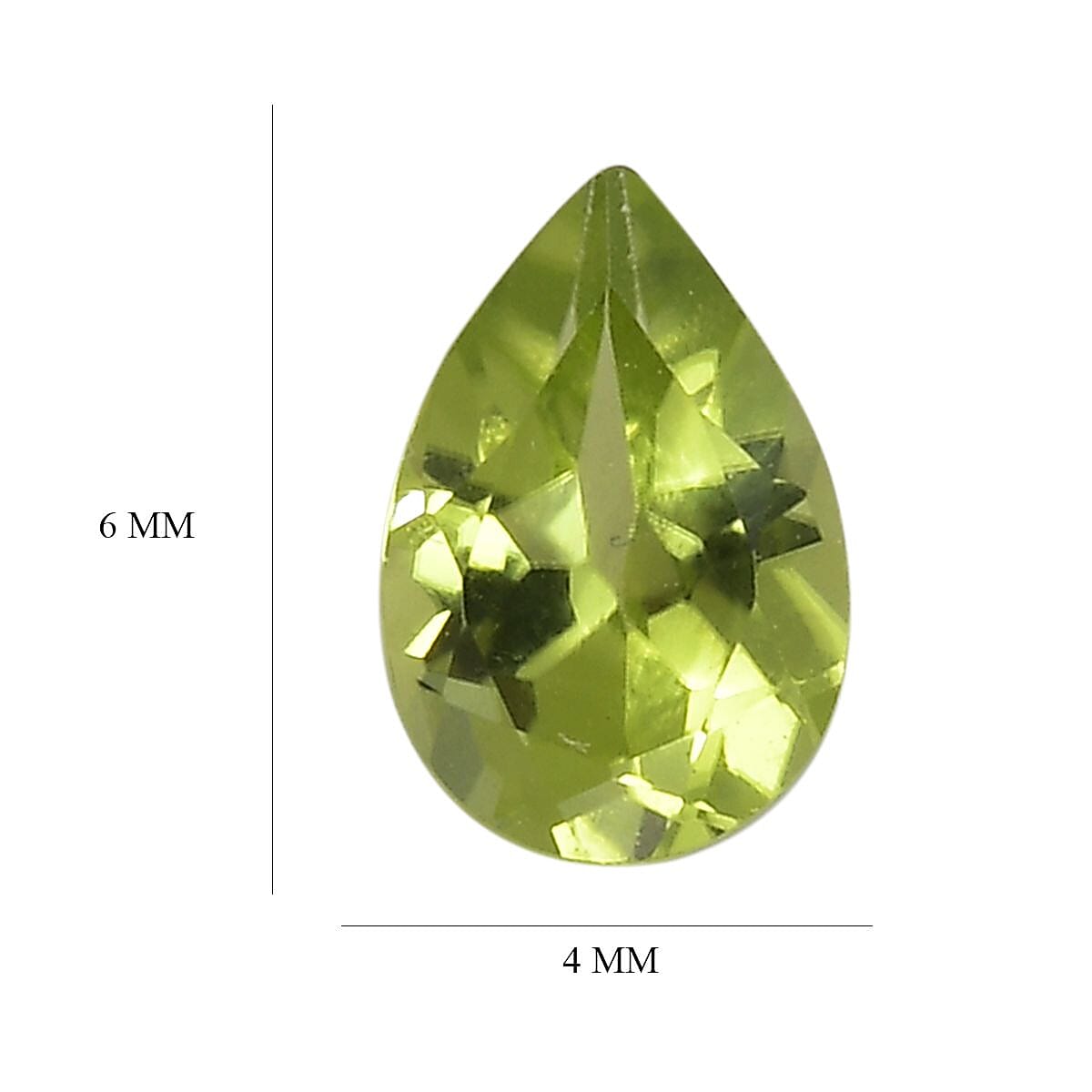 A Peridot Loose Gemstone in Pear Shape (6x4mm) 0.38 ct. 8025915 4