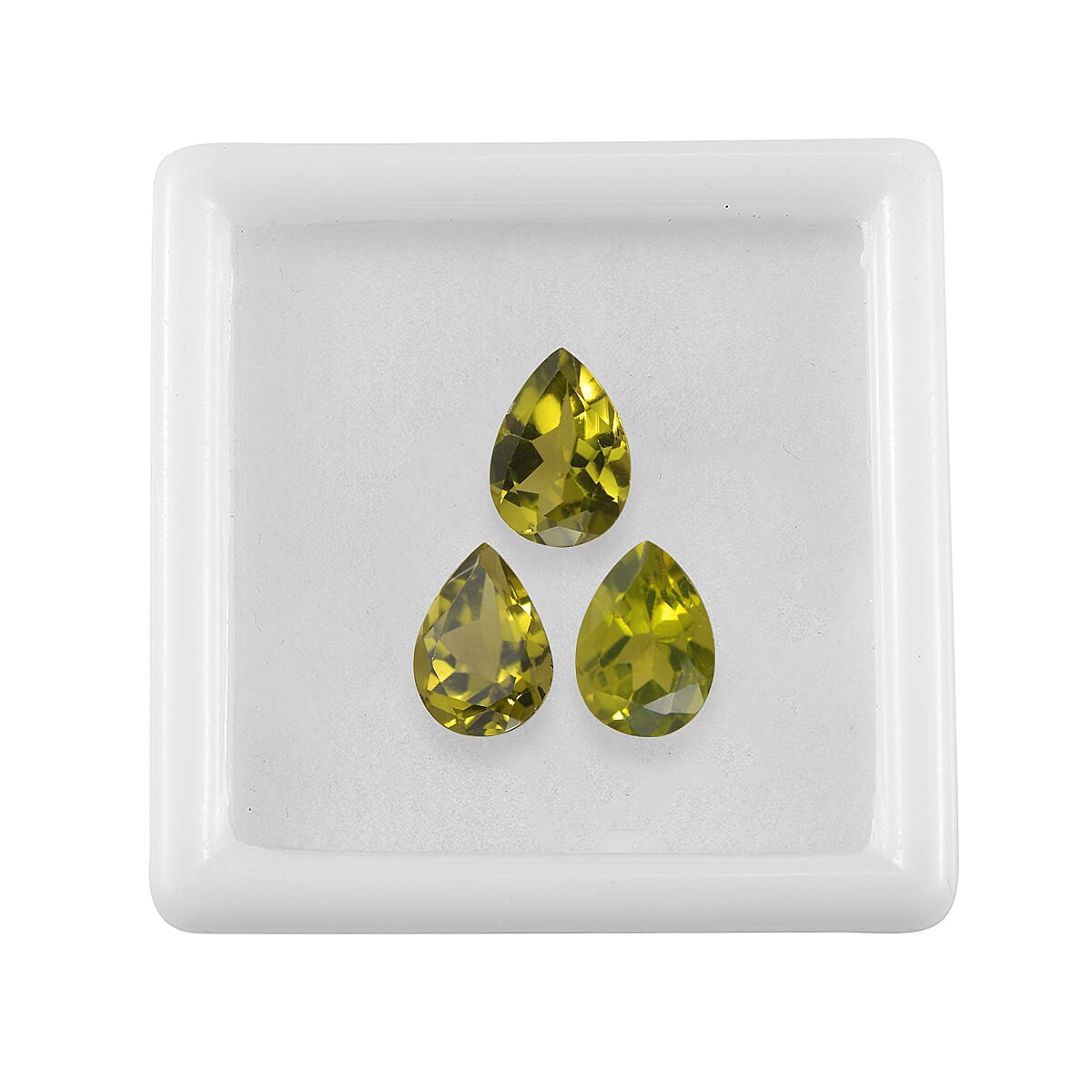 Set of 3 Peridot Loose Gemstones in Pear Shape 2.02 Ct. (7x5 mm) 8068408 3