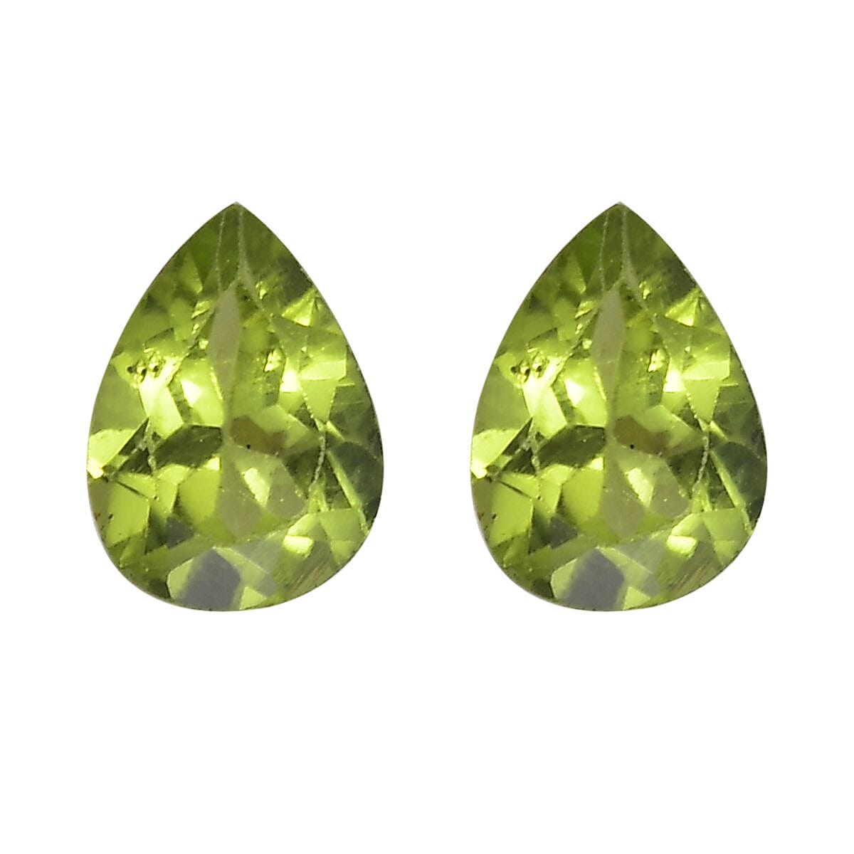 Set of 2 A Peridot Loose Gemstones in Pear Shape (8x6mm) 2 ct. 8025917 0