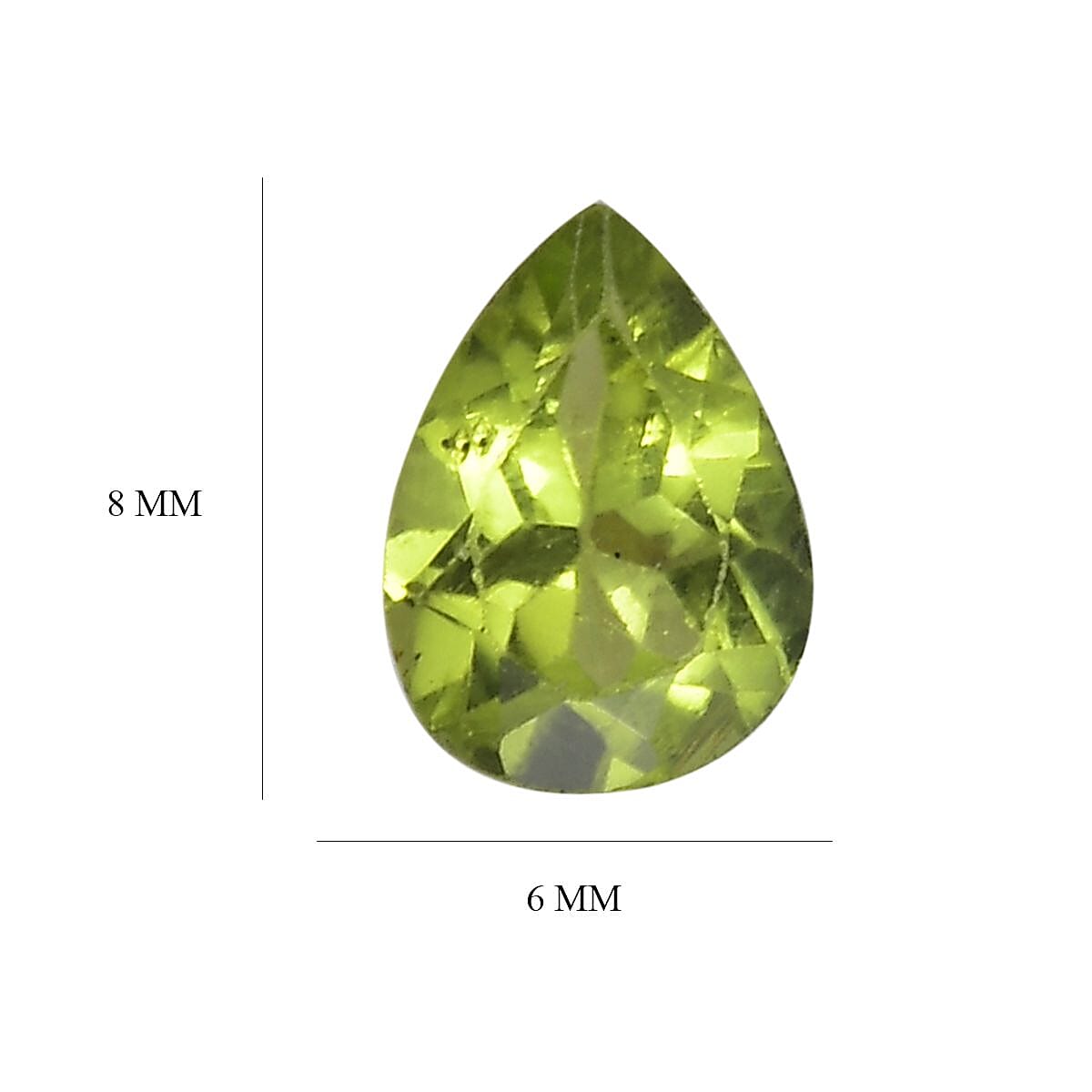 Set of 2 A Peridot Loose Gemstones in Pear Shape (8x6mm) 2 ct. 8025917 4