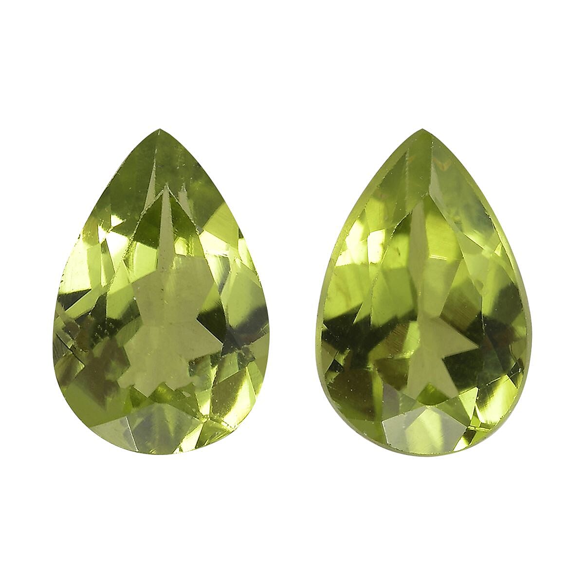 Set of 2 Peridot Loose Gemstones in Pear Cut (9x6mm) 7751308 0