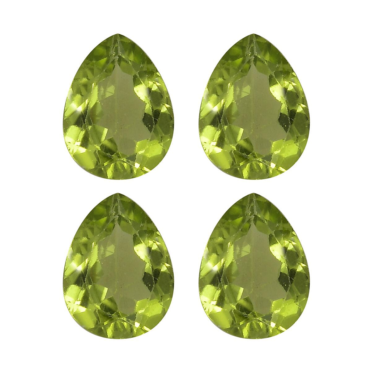 Set of 4 A Peridot Loose Gemstones in Pear Shape (9x7mm) 6.02 ct. 8025931 0