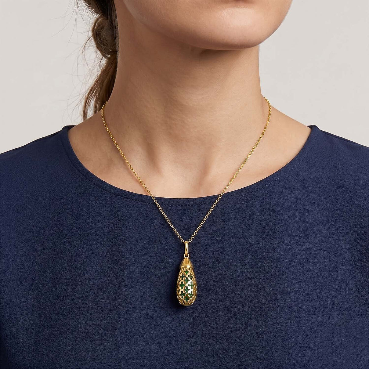Peridot Pendant with Chain (Size - 16-2 Ext) with Spring Ring Clasp in Yellow Gold Plated Sterling Silver 5.00 Ct. 8180778 1