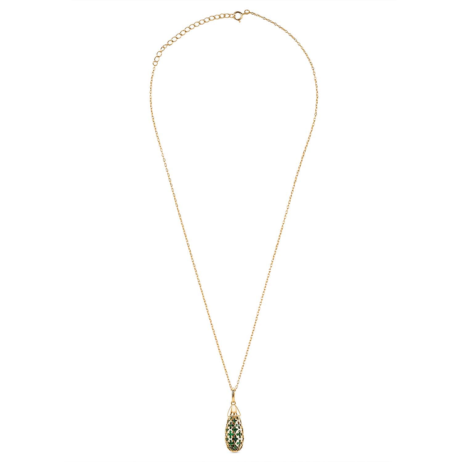 Peridot Pendant with Chain (Size - 16-2 Ext) with Spring Ring Clasp in Yellow Gold Plated Sterling Silver 5.00 Ct. 8180778 3