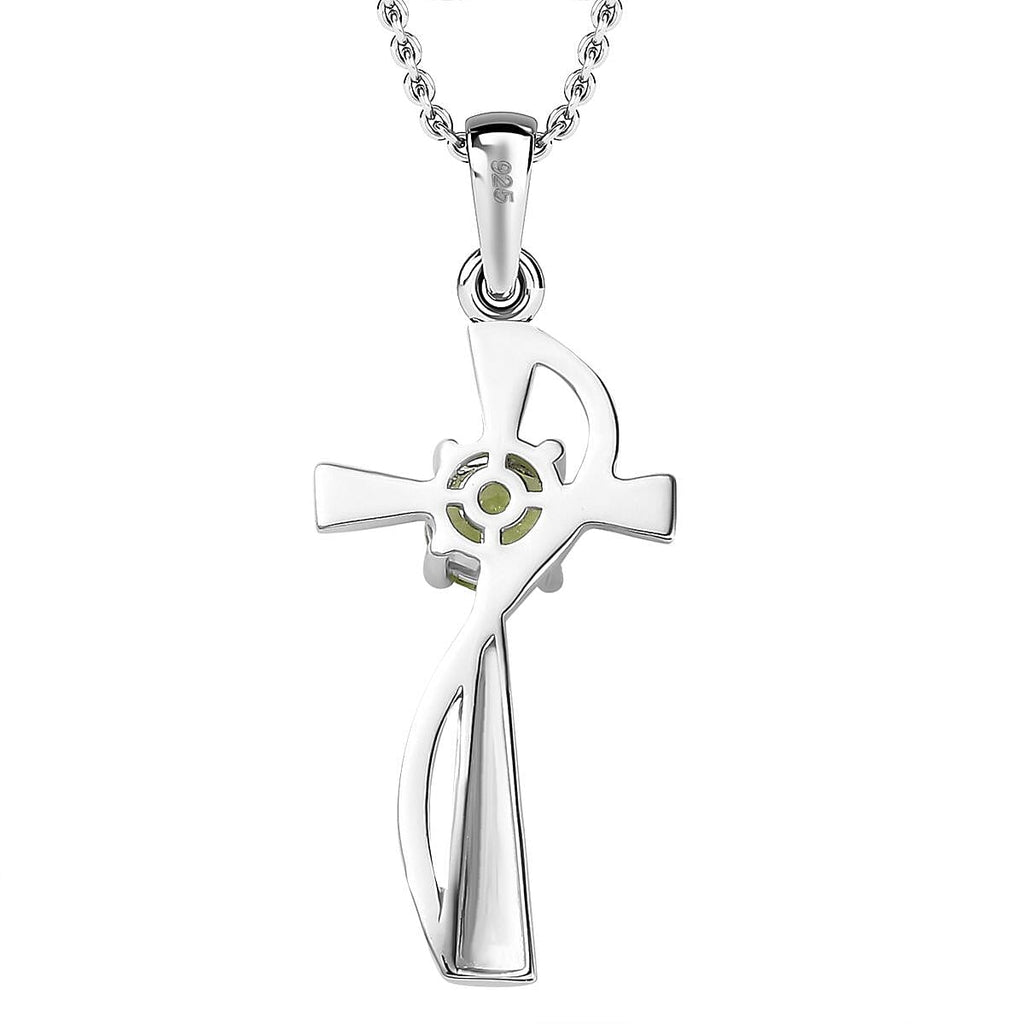 Natural Hebei Peridot Pendant with Chain (Size 20) in Platinum Overlay Sterling Silver