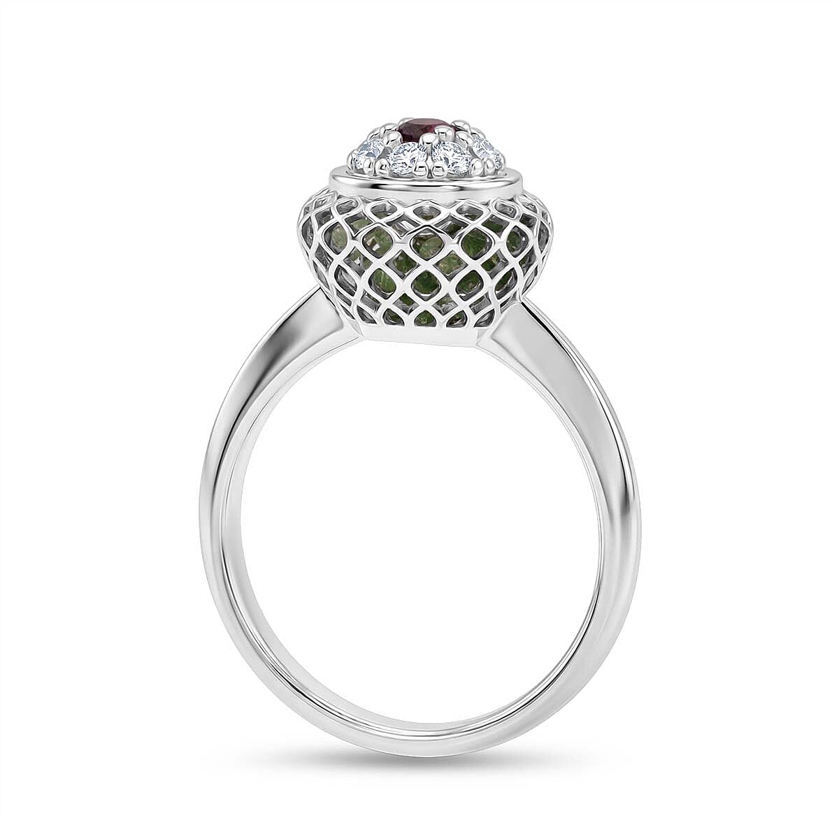 Peridot Ring in Rhodium Overlay Sterling Silver 2.32 Ct. 8180283 4