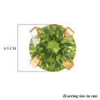 Peridot Solitaire Earring with Push Back in Yellow Gold Plated Sterling Silver 1.14 Ct.
