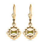 Natural Hebei Peridot Solitaire Lever Back Earring in 18K YG Vermeil Sterling Silver 2.60 ct