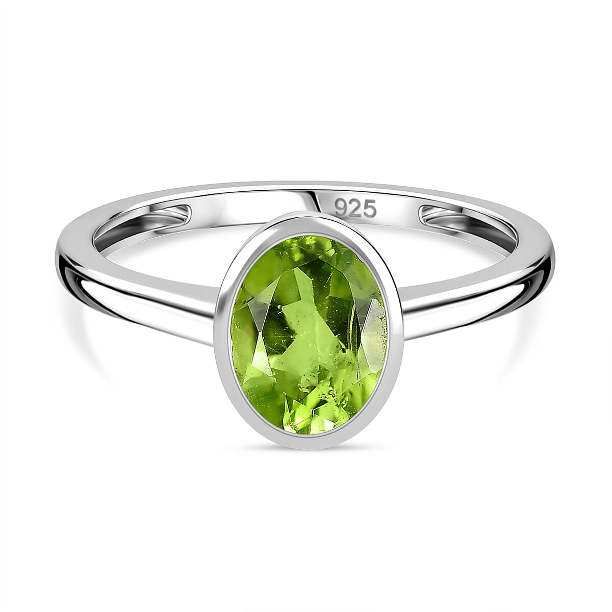 Peridot Solitaire Ring Sterling Silver 1.43 Ct 7796864 0