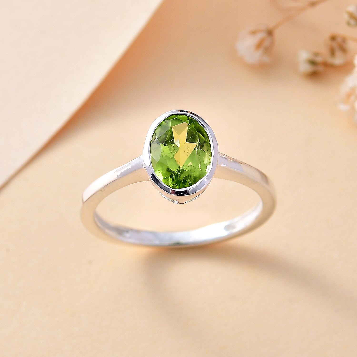 Peridot Solitaire Ring Sterling Silver 1.43 Ct 7796864 2