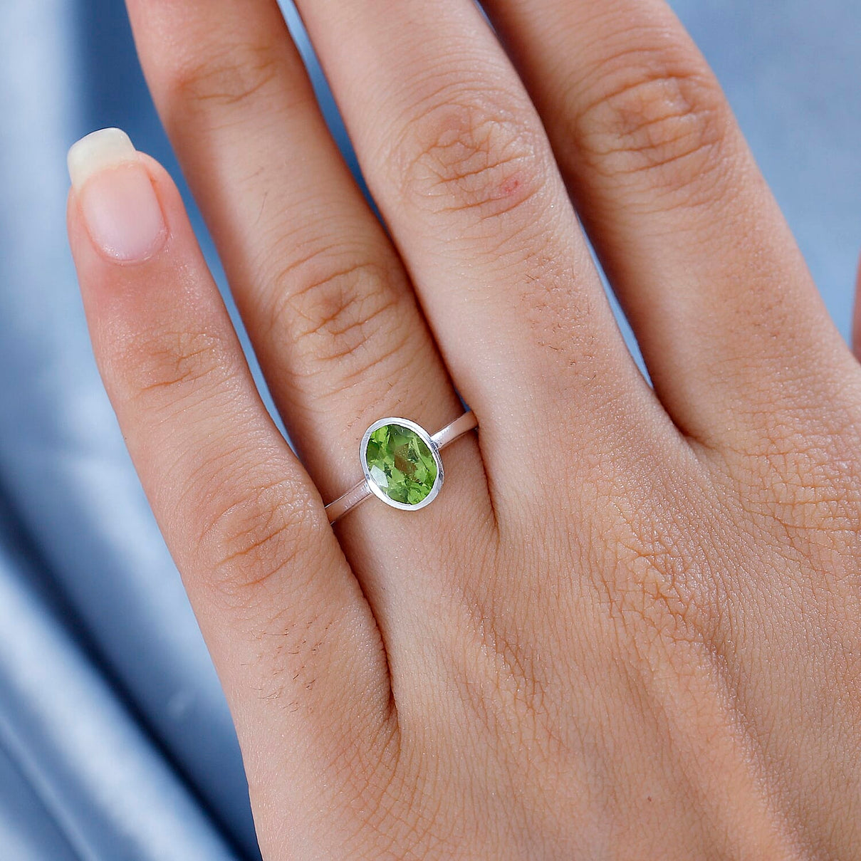 Peridot Solitaire Ring Sterling Silver 1.43 Ct 7796864 3