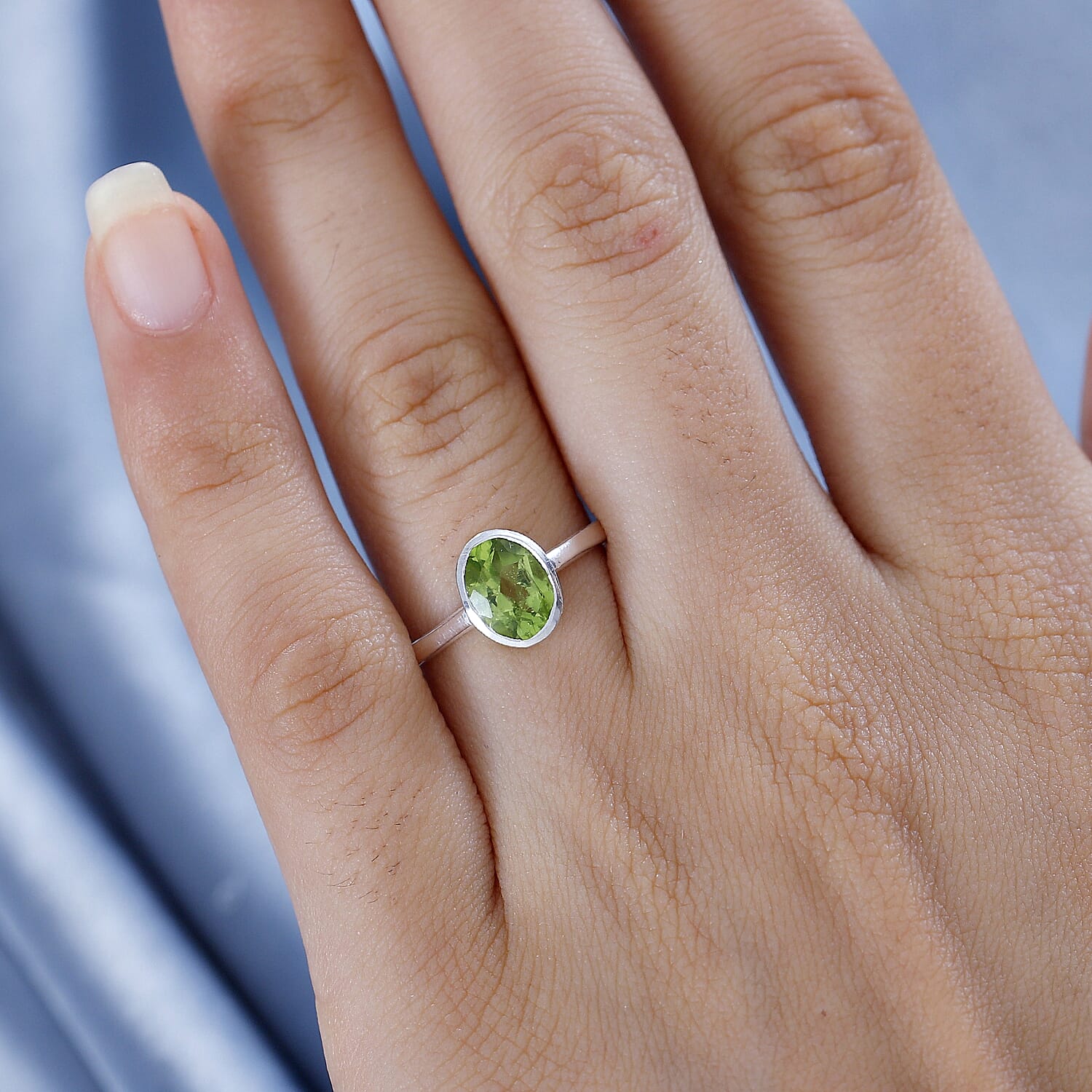 Peridot Solitaire Ring Sterling Silver 1.43 Ct 7796864 3