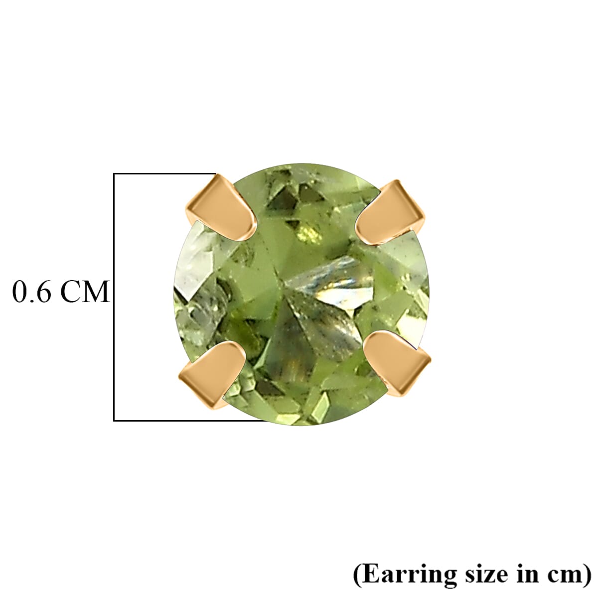 Peridot Solitaire Stud Push Back Earring in Yellow Gold Plated Sterling Silver 1.07 Ct. V32734327 5