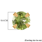 Peridot Solitaire Stud Push Back Earring in Yellow Gold Plated Sterling Silver 1.07 Ct.