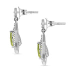 Hebei Peridot Solitaire Earrings in Sterling Silver 1.49 Ct.