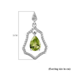 Hebei Peridot Solitaire Earrings in Sterling Silver 1.49 Ct.