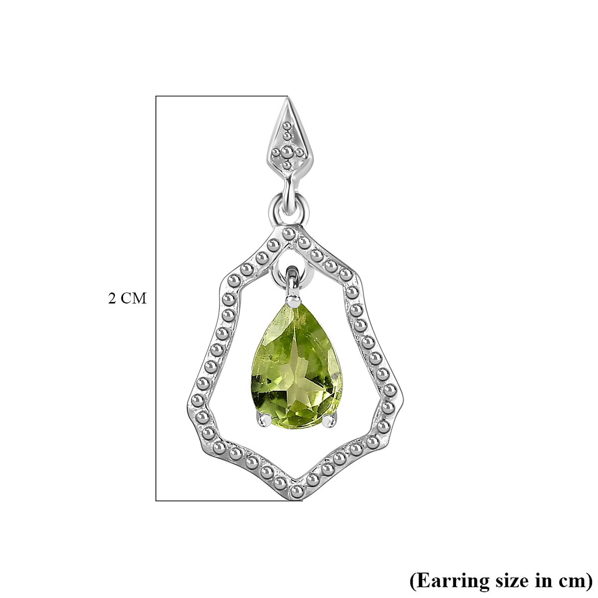 Hebei Peridot Solitaire Earrings in Sterling Silver 1.49 Ct. 7548601 5
