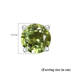 Hebei Peridot Solitaire Stud Earrings in Platinum Overlay Sterling Silver