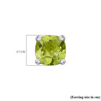 Natural Hebei Peridot Solitaire Earrings in Rhodium Overlay Sterling Silver 3.10 Ct.