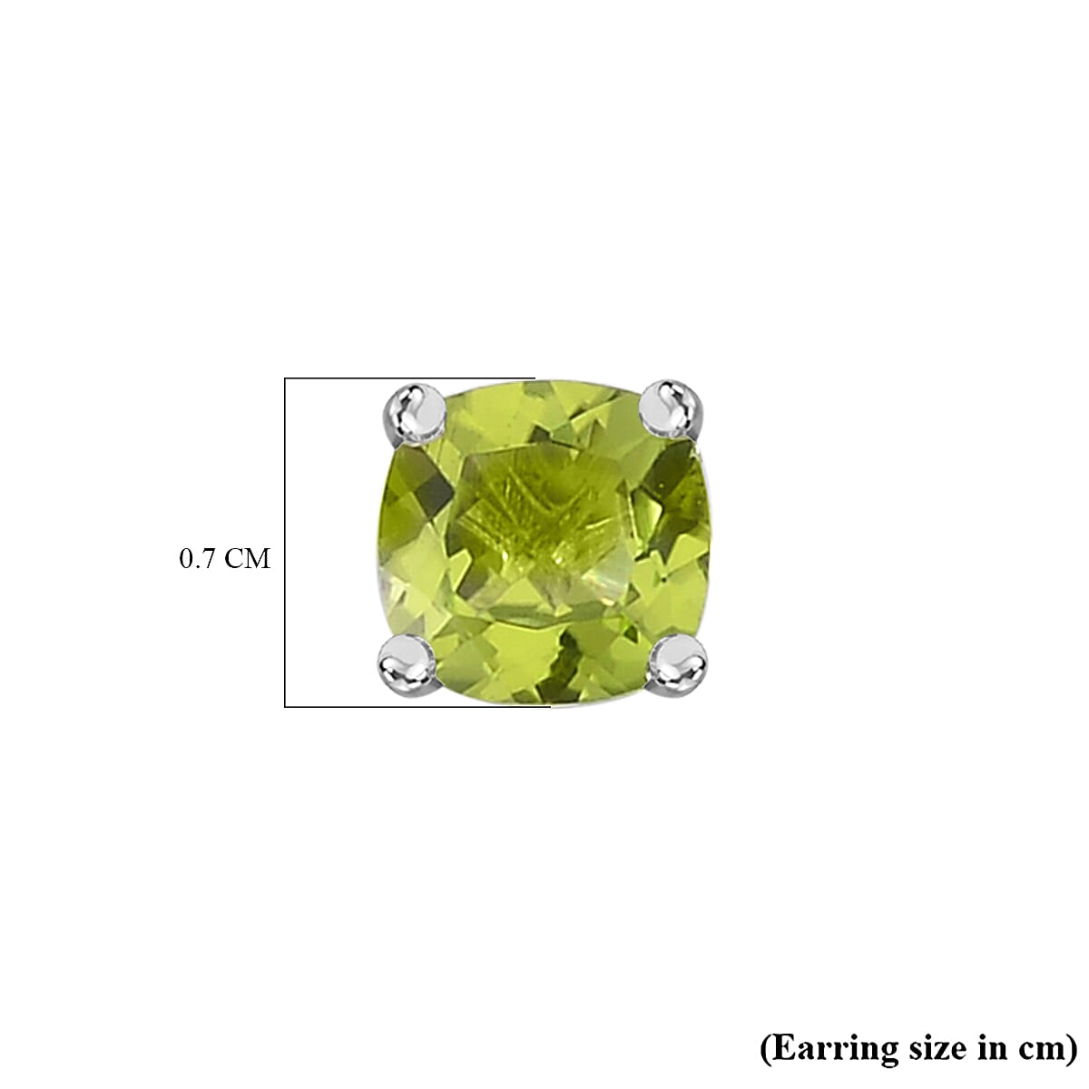 Natural Hebei Peridot Solitaire Earrings in Rhodium Overlay Sterling Silver 3.10 Ct. 7807841 5