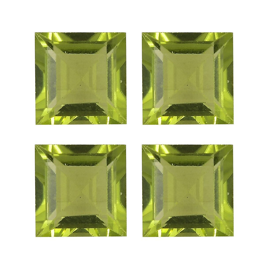 Peridot Square Shape Gemstones 3.65 Ct