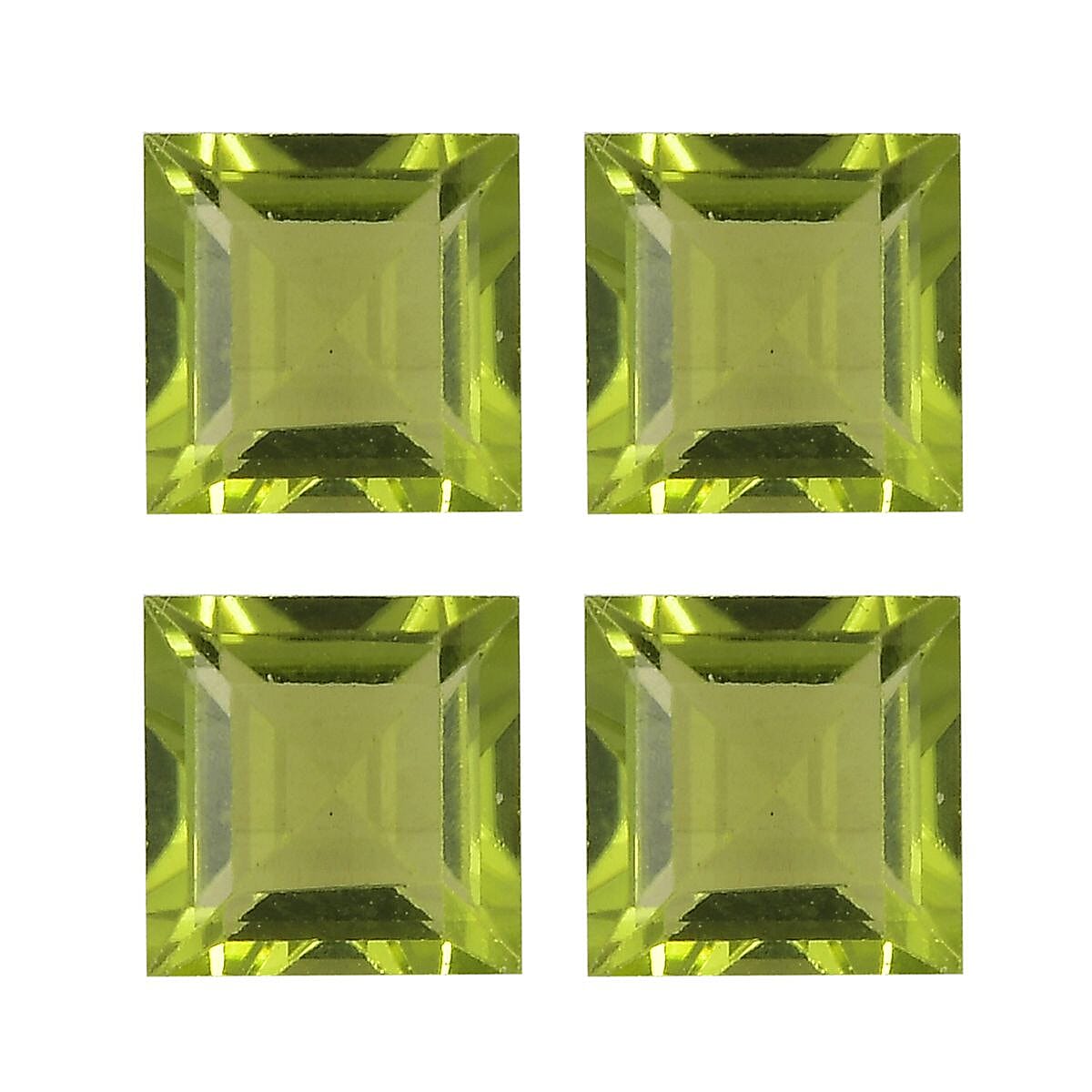 Set of 4 A Peridot Loose Gemstones in Square Shape (6mm) 3.65 ct. 8025934 0