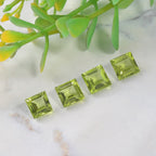 Peridot Square Shape Gemstones 3.65 Ct