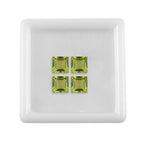 Peridot Square Shape Gemstones 3.65 Ct