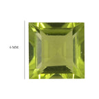 Peridot Square Shape Gemstones 3.65 Ct