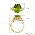 Peridot & Diamond Ring in 18K YG Vermeil Sterling Silver