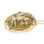 GP - Hebei Peridot & Natural Zircon Tree Pendant with Chain (Size 20) in Platinum Overlay Sterling Silver, Silver Wt. 8.91 Gms