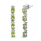Hebei Peridot and Natural Zircon Dangle Earrings in Platinum Overlay Sterling Silver 3.51 Ct