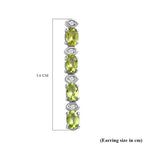 Hebei Peridot and Natural Zircon Dangle Earrings in Platinum Overlay Sterling Silver 3.51 Ct
