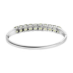 Natural Hebei Peridot and Natural Zircon Bangle (Size - 7.5) 10.75 Ct.